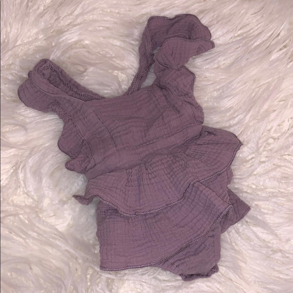 0-3 month Purple ruffle one piece